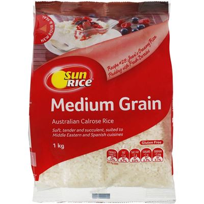 Picture of SUN RICE AUSTRALIAN MEDIUM GRAIN RICE 1KG 