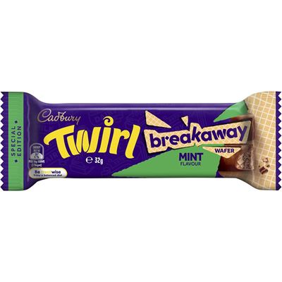 Picture of CADBURY CHOCOLATE TWIRL BREAKAWAY MINT 32G